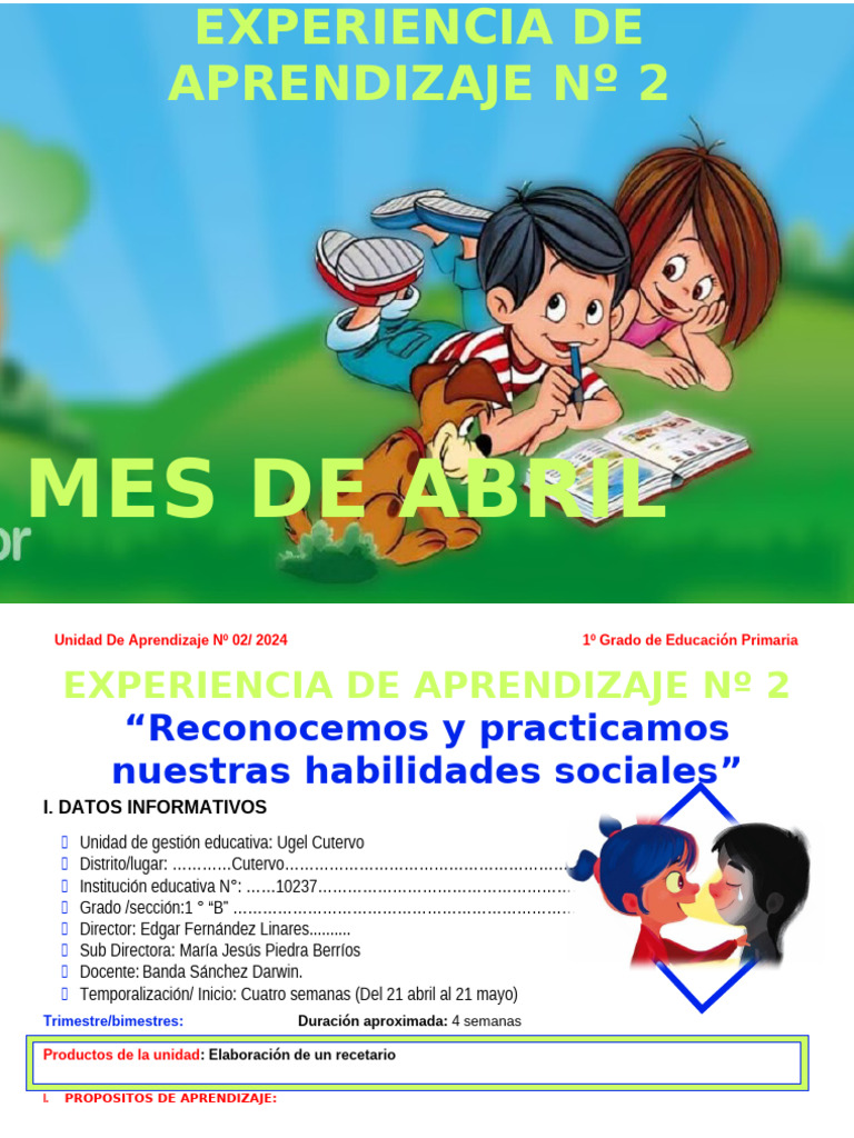 1° Grado - Unidad de Aprendizaje - N°02 | PDF | Datos | Geometría