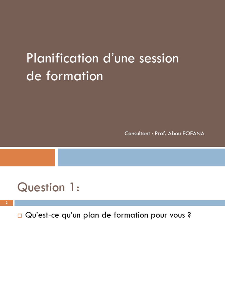 Guide de planification de formation | PDF | Pédagogie | Apprentissage