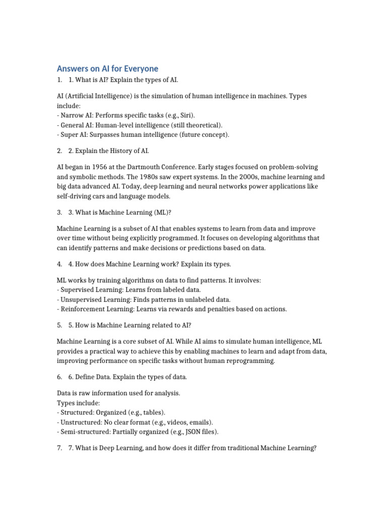 Understanding AI and Machine Learning Basics | PDF | Machine Learning ...