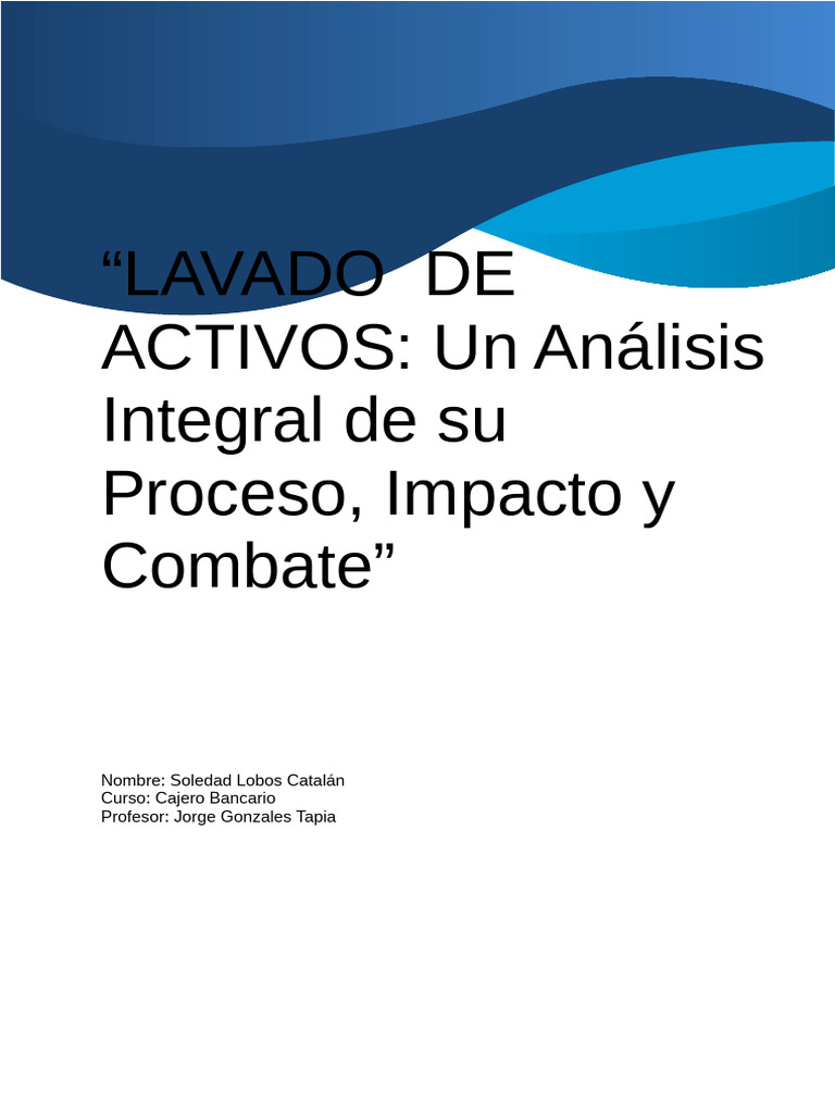 Análisis del Lavado de Activos en Chile | PDF | Lavado de dinero | Bancos