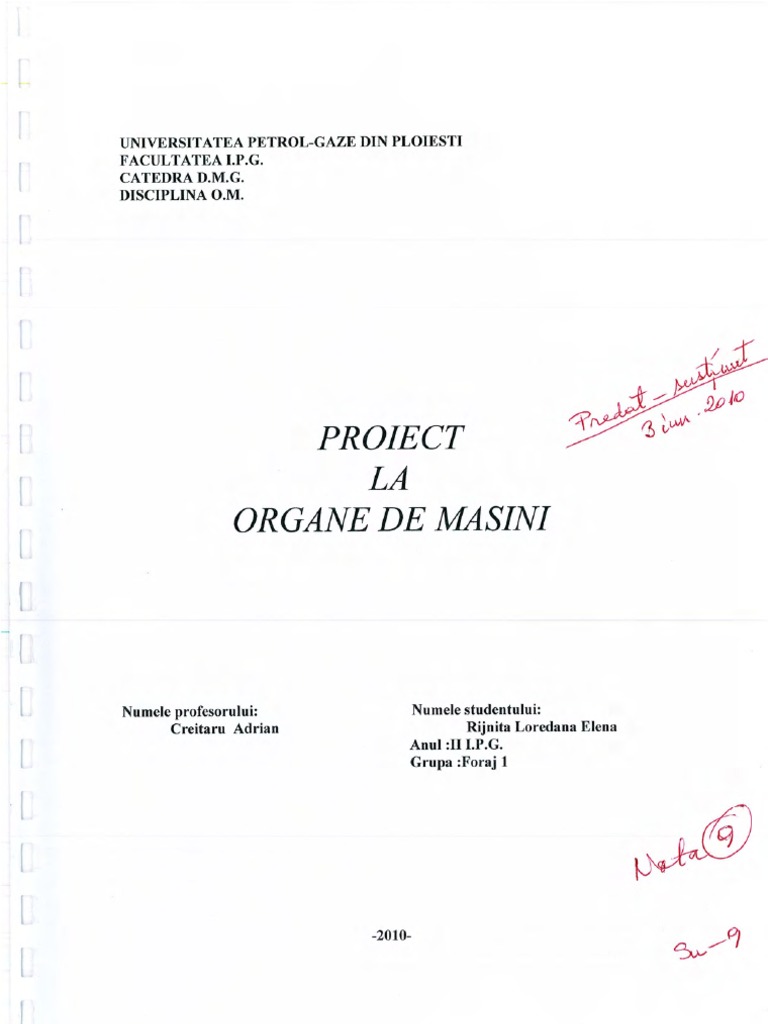 Model Proiect OM1 | PDF