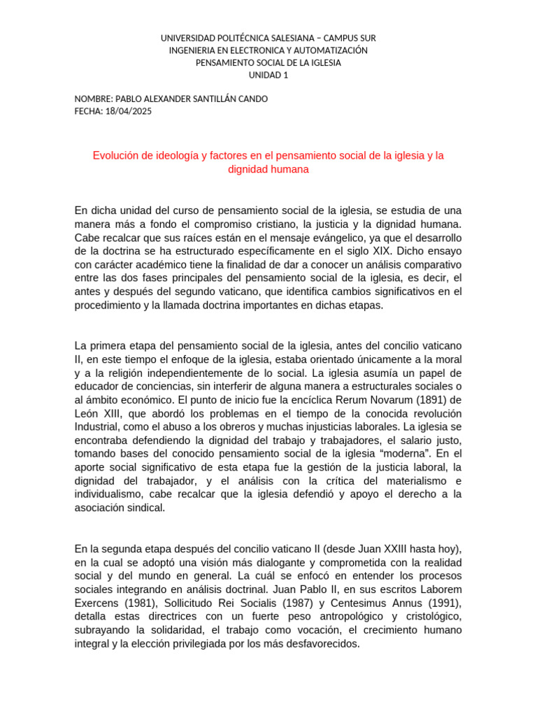 Santillan Pablo - Unidad 1 - Desarrollo Del Pensamiento Social de La ...