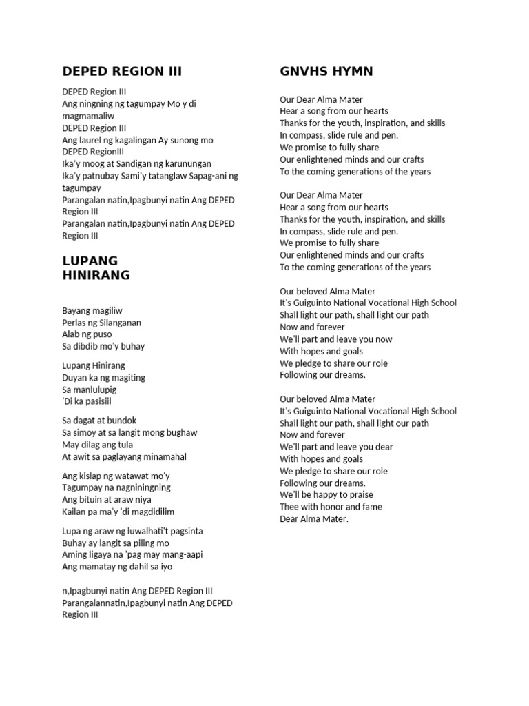 v.1 Graduation Songs Etc | PDF