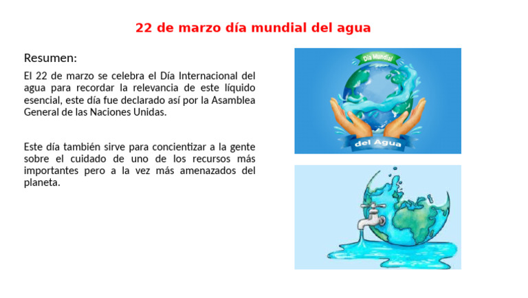 22 de Marzo Día Mundial Del Agua | PDF