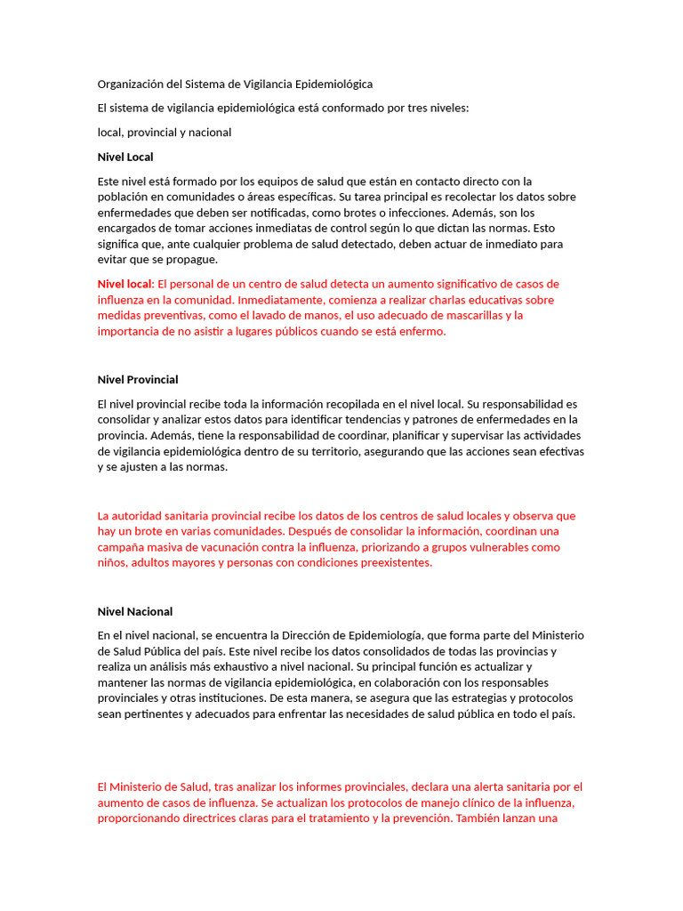 Organización Del Sistema de Vigilancia Epidemiológica | PDF | Influenza ...