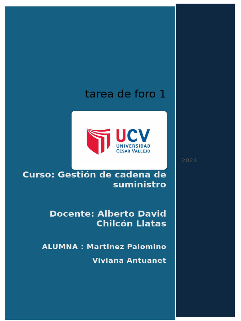Tarea Foro 1 - Gestion de Cadena de Suministro | PDF | Cadena de ...