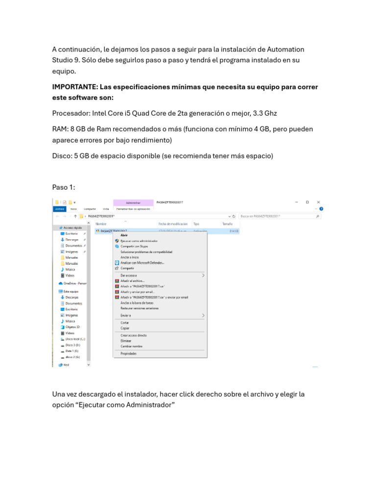 Guía de Instalación de Automation Studio 9 | PDF