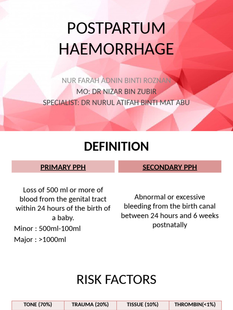 Understanding Postpartum Hemorrhage Management | PDF | Childbirth ...