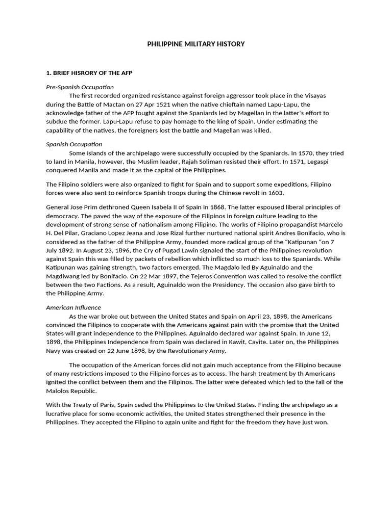 Philippine Miitary History | PDF | Philippines