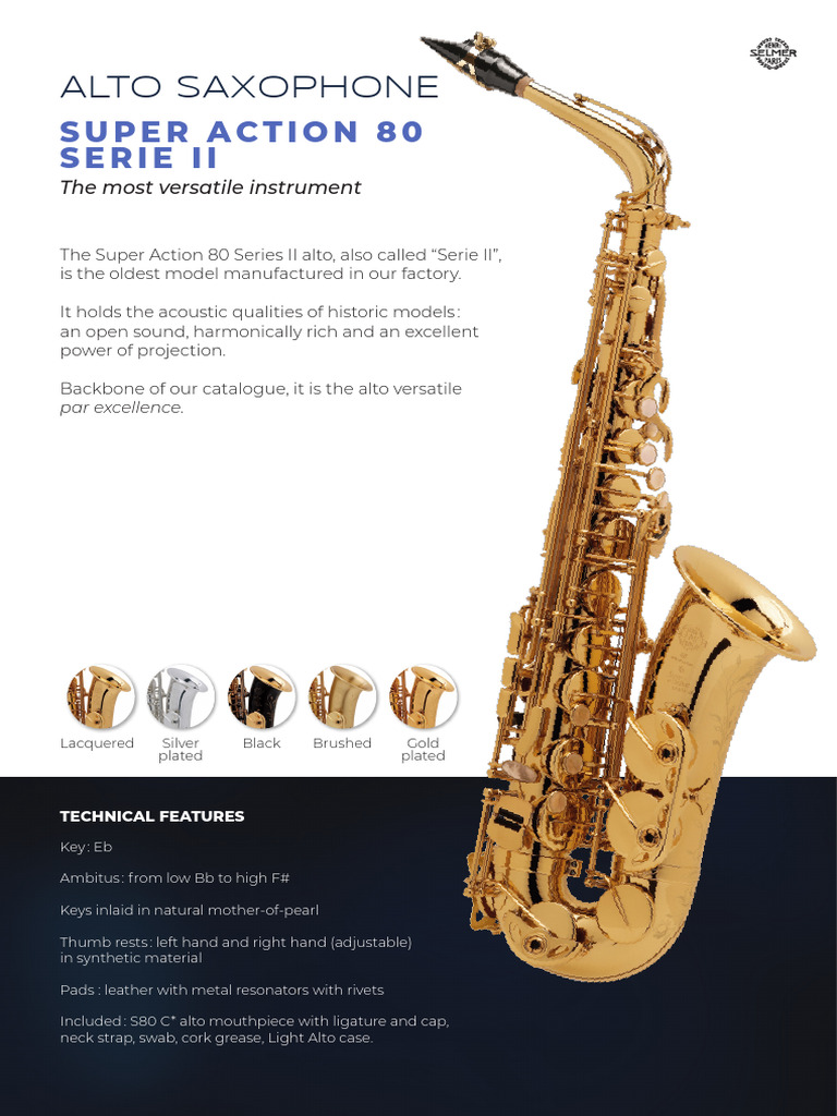 Super Action 80 Series II Alto Saxophone | PDF