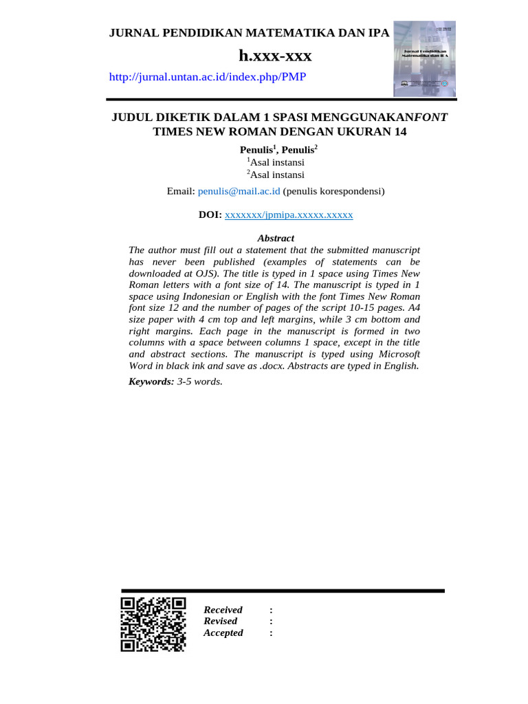 Panduan Penulisan Jurnal Pendidikan Matematika | PDF
