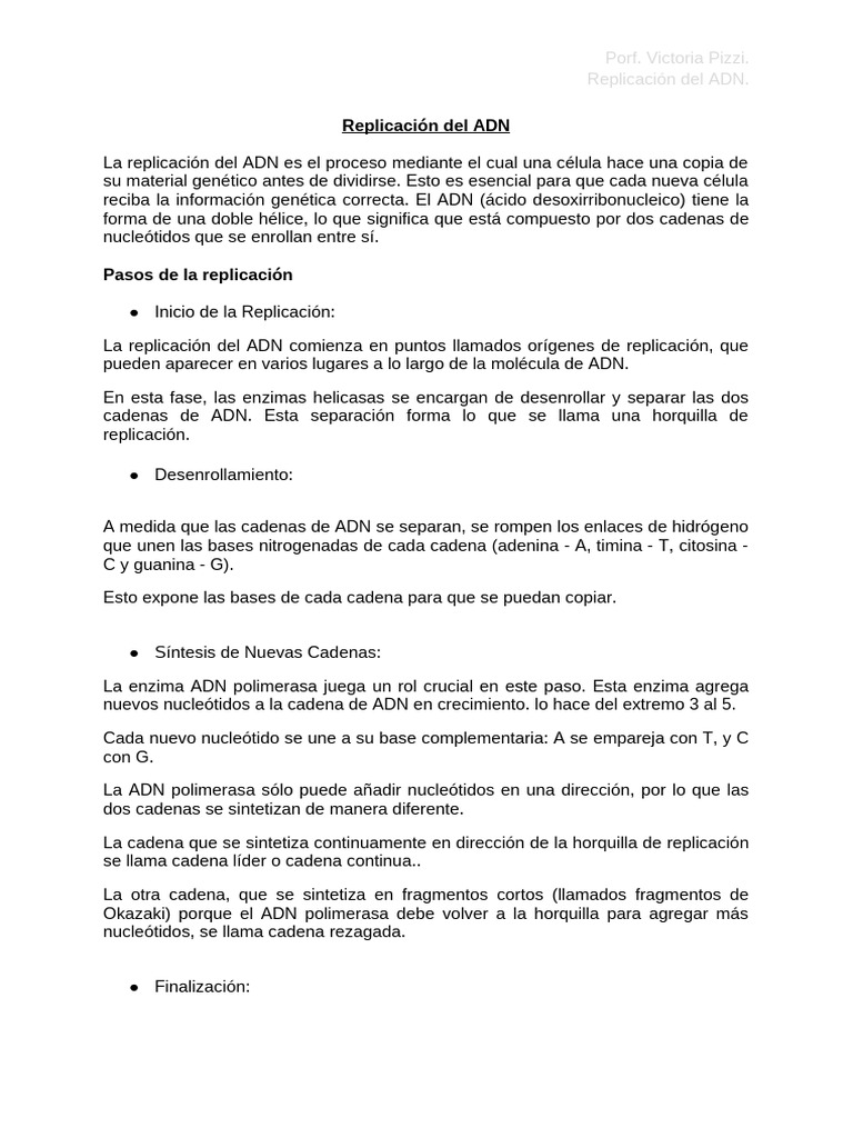 Replicacion Del ADN | PDF | Replicación De Adn | Adn