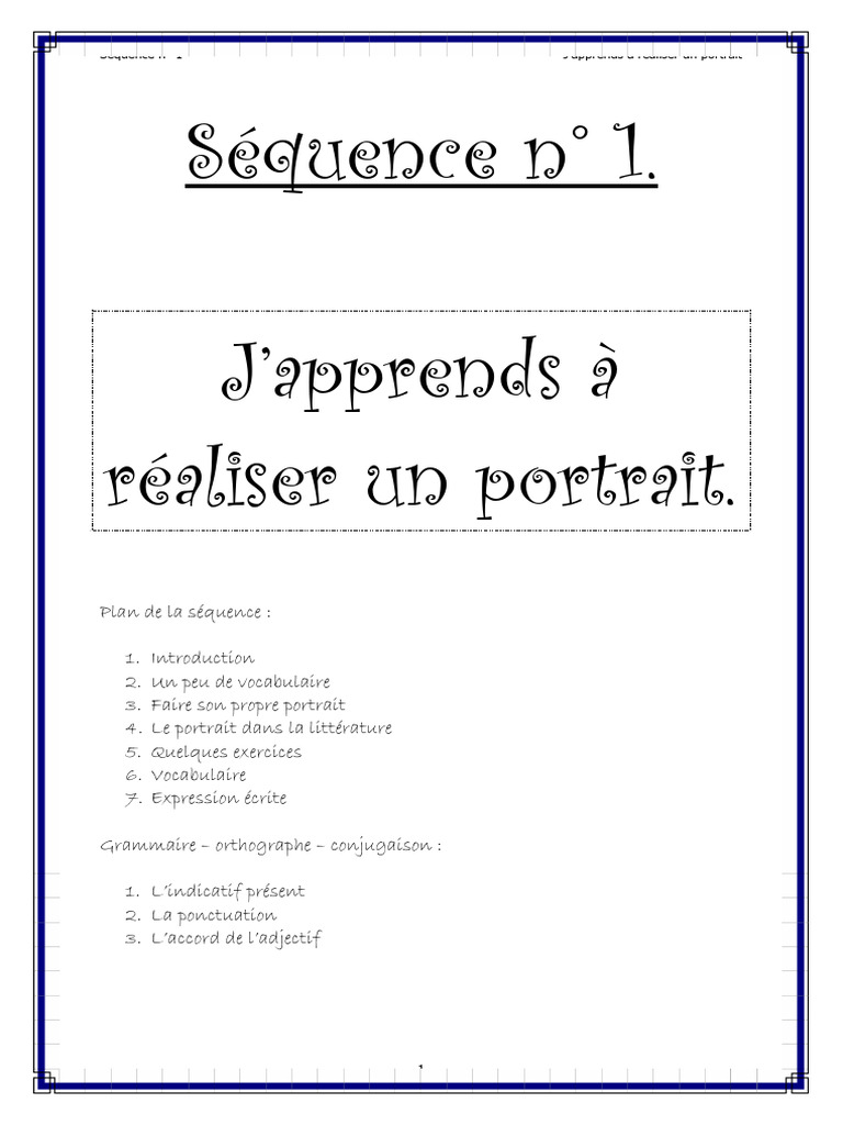 Apprendre à réaliser un portrait | PDF