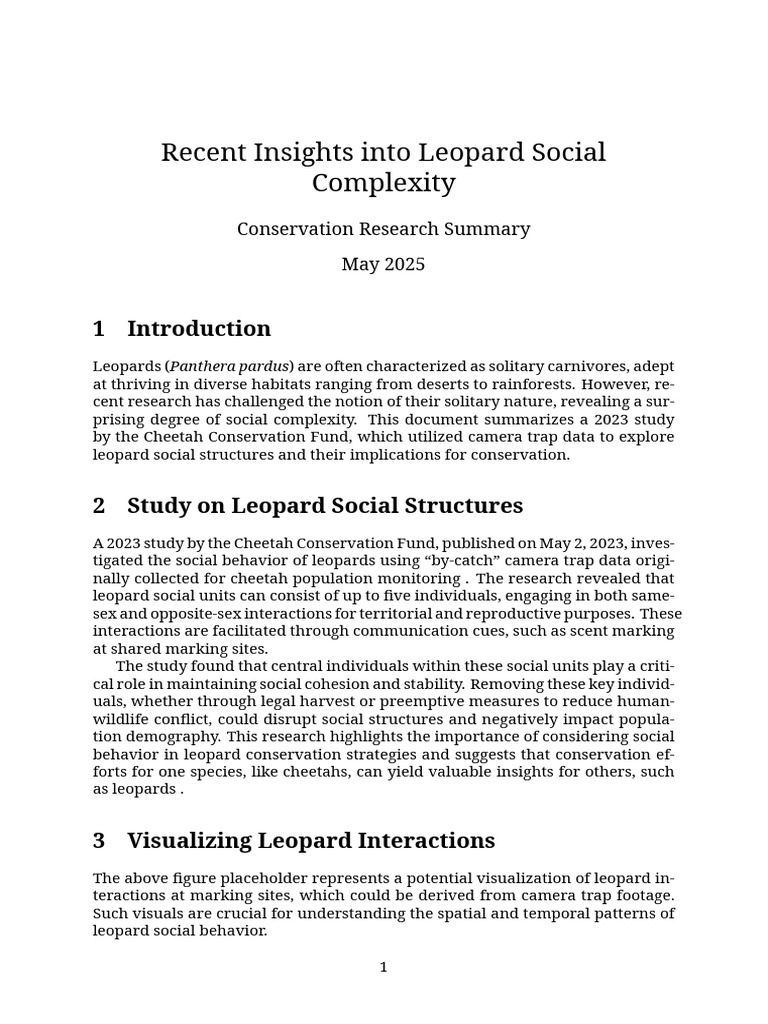 Leopard Social Complexity Study | PDF