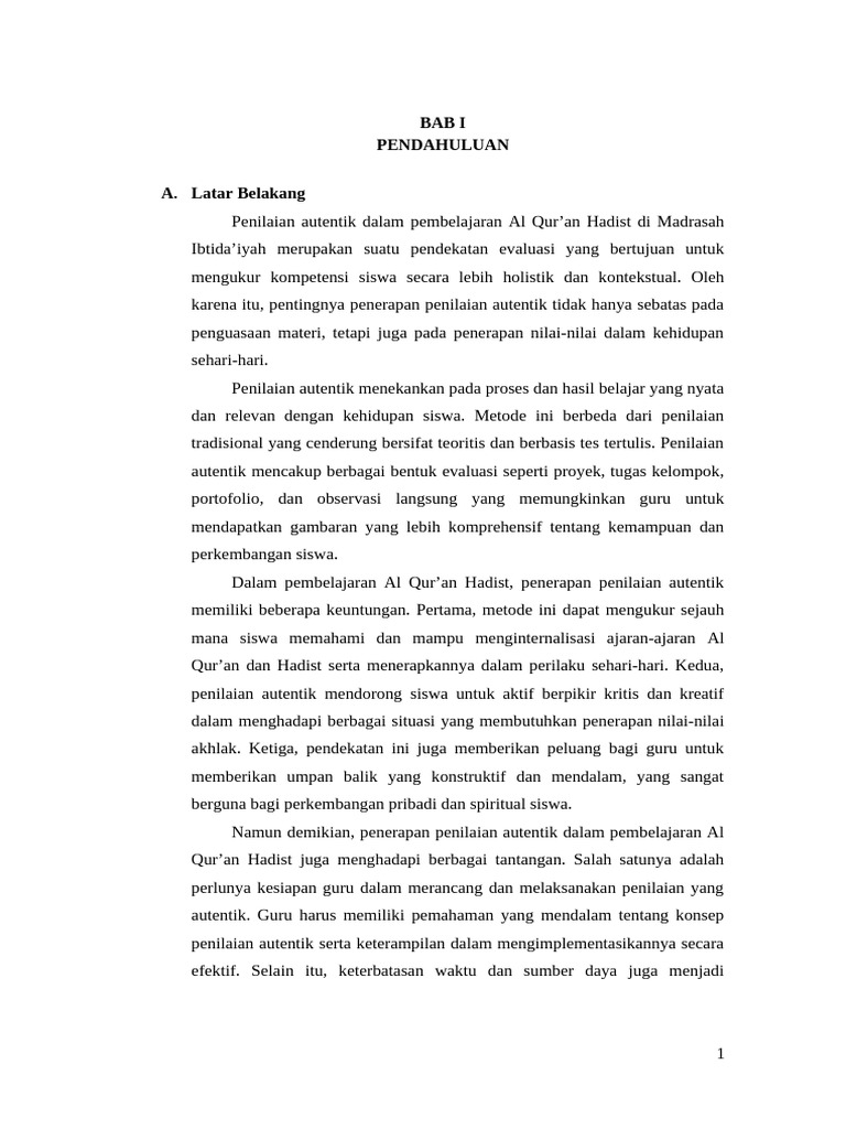 Penerapan Penilaian Autentik Al Qur'an | PDF