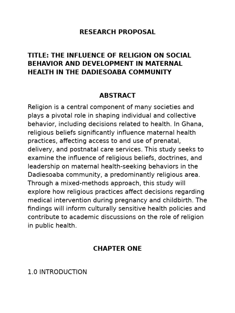 Research Proposal Group 3a | PDF | Maternal Health