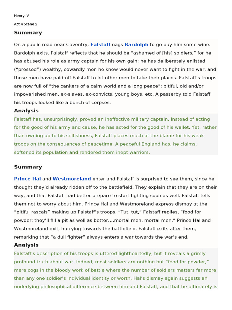 HENRY IV ACT 2 SUMMARY visual data 6
