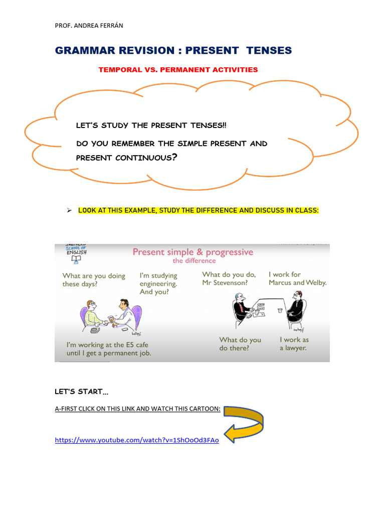 Present Tenses Grammar Guide | PDF | Linguistic Typology | Language ...