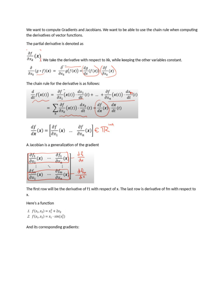 Gradients and Jacobians Explained | PDF