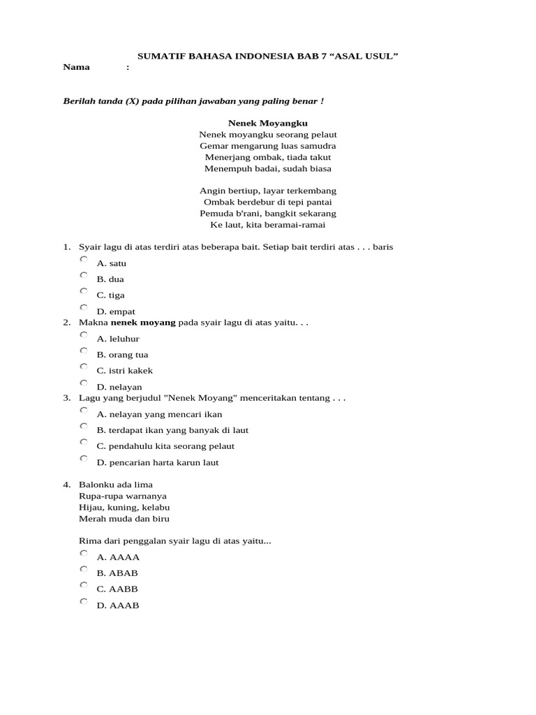 Analisis Syair dan Rima Lagu Anak | PDF