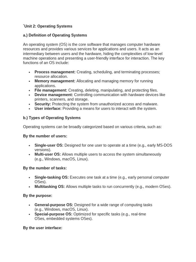 LESSON 2 Operating Systems | PDF | Operating System | Linux