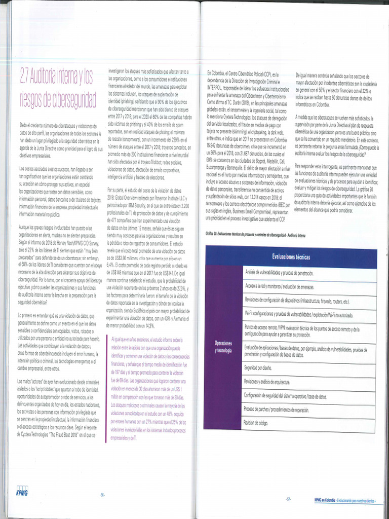 La Auditoria Interna y Los Riesgos de CiberSeguridad | PDF