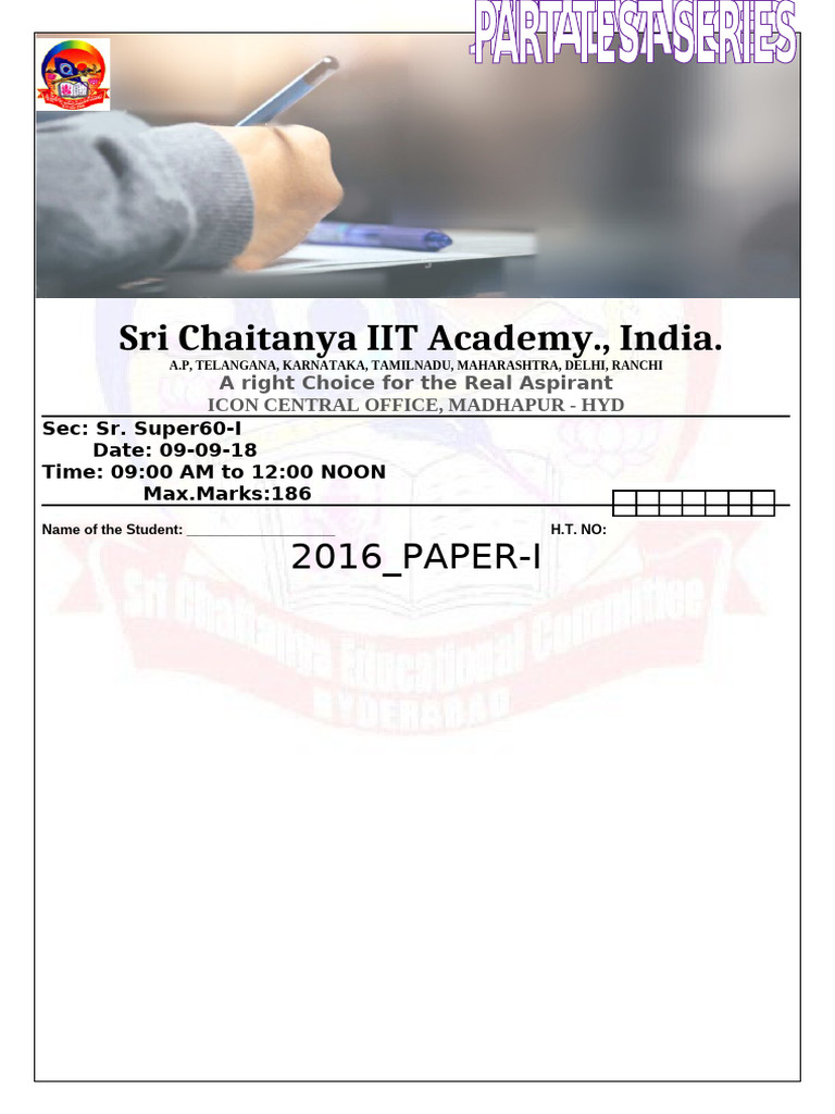 09 09 18 - Jee Adv - 2016 P1 - PTA 04 - Q.P | PDF | Amine | Chemical ...