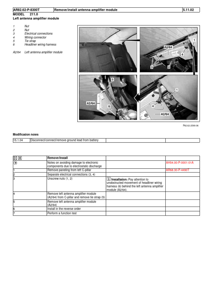 Install/Remove Antenna Amplifier Module | PDF