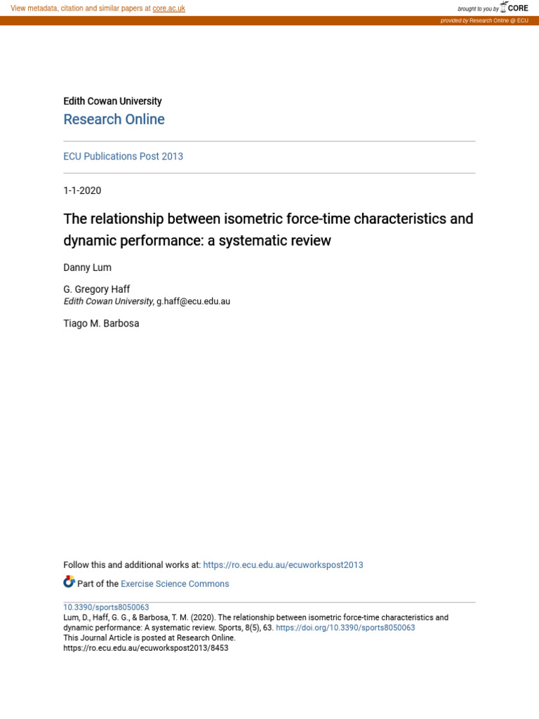 Isometric Force-Time and Dynamic Performance | PDF | Information Science