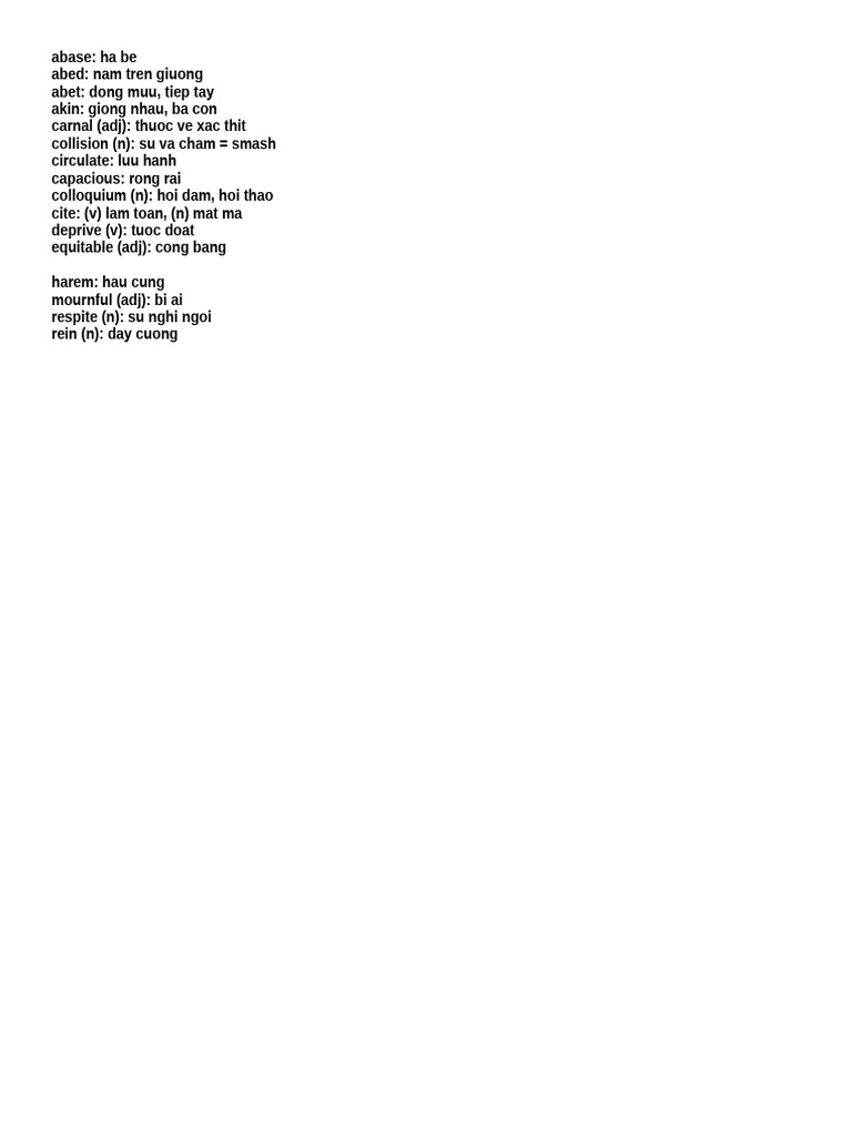 TOEFL Vocabulary List | PDF