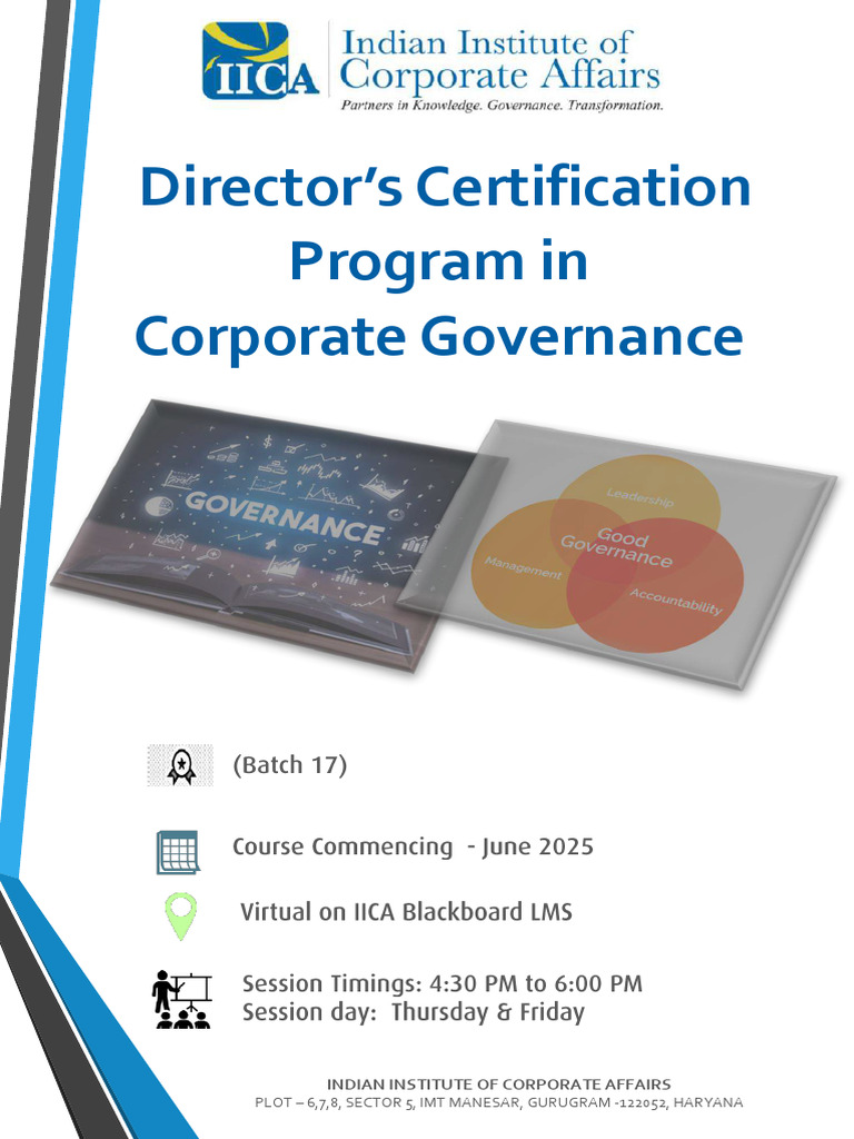 Directors Certification Course Corproate GovernanceBatch 17 | PDF ...