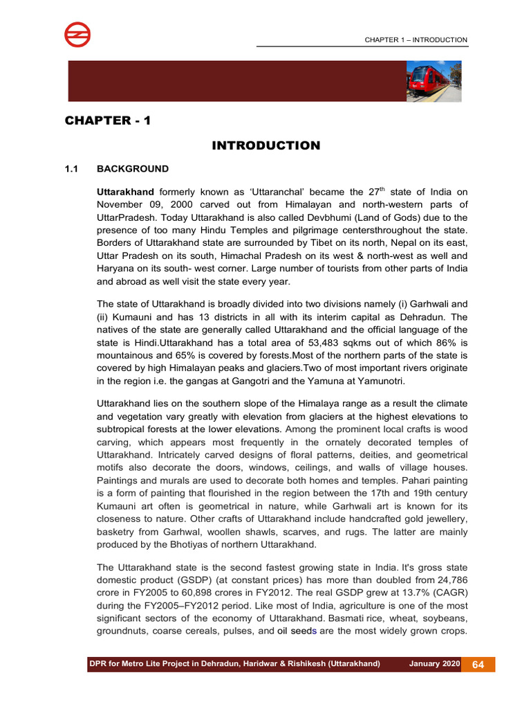 Metro Lite Project Overview: Uttarakhand | PDF | Transport