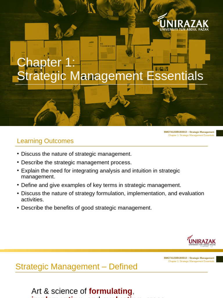 Chapter 1 - Strategic Management Essentials-1-1 | PDF | Strategic ...