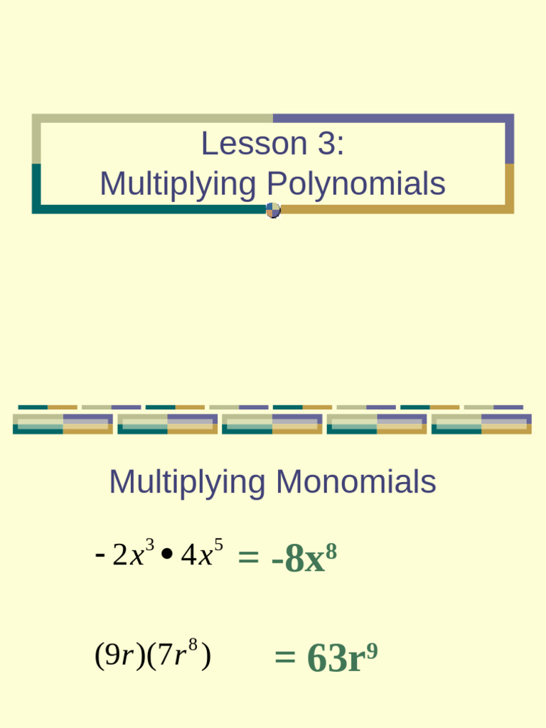 Multiplying Polynomials and Monomials | PDF