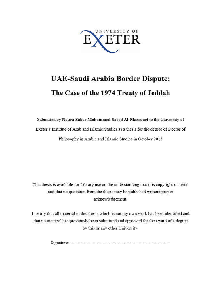 UAE KSA Border Dispute | PDF | United Arab Emirates | Arabian Peninsula