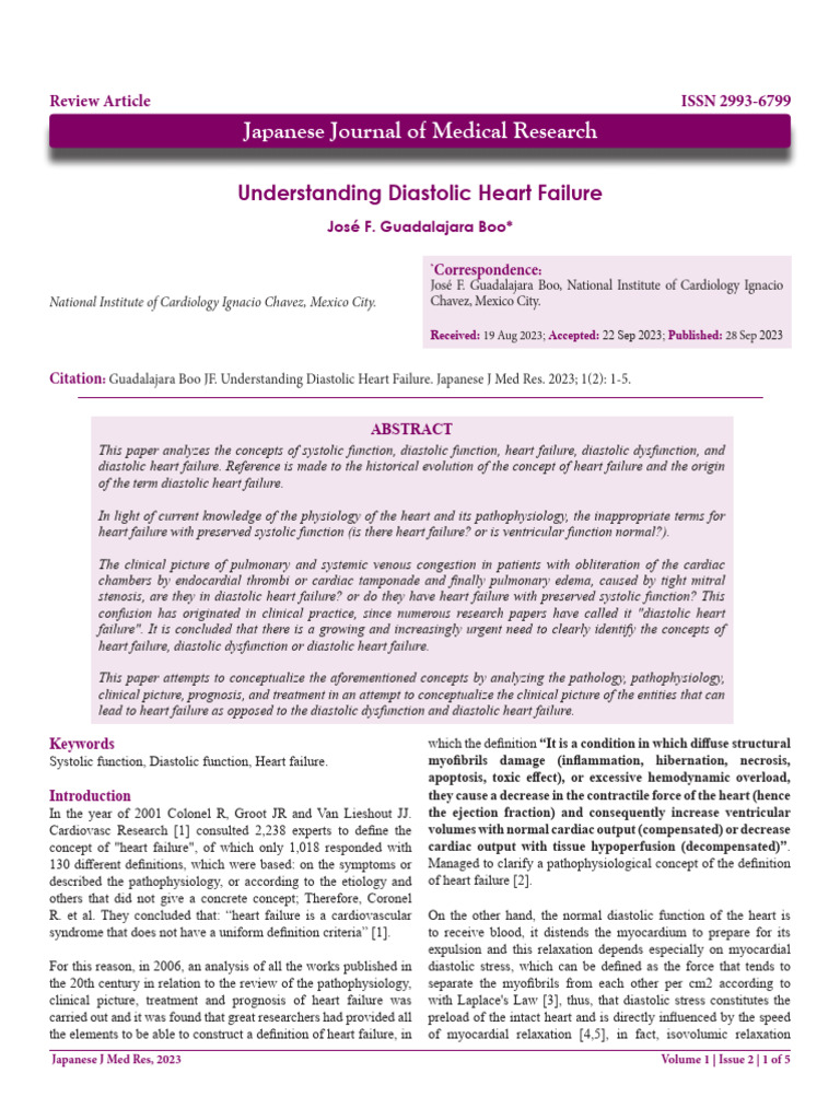 Understanding Diastolic Heart Failure | PDF | Diastole | Heart Failure