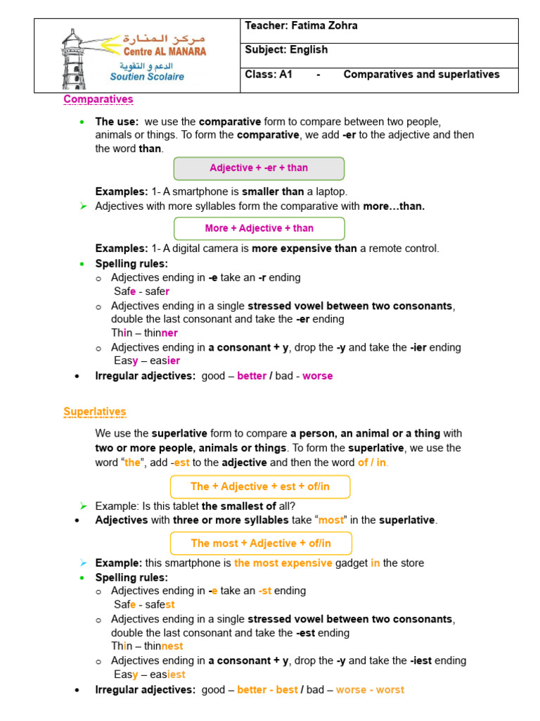 Comparatives and Superlatives | PDF | Phonetics | Language Families