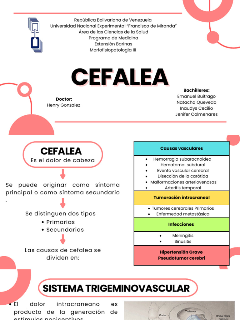 Clasificación y causas de cefalea | PDF | Migraña | Dolor de cabeza