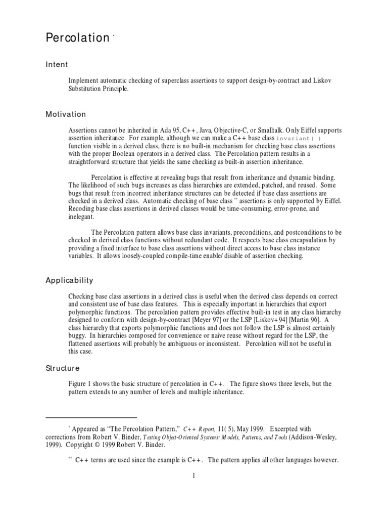 The Percolation Pattern | PDF | Inheritance (Object Oriented ...