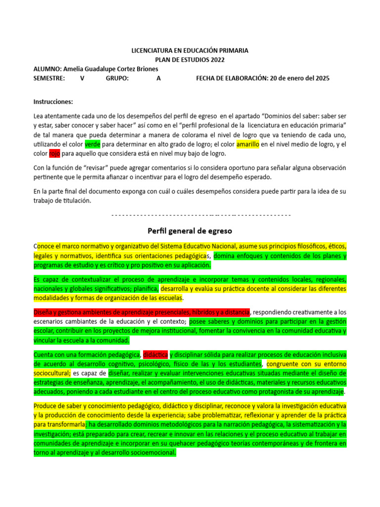 Perfil de Egreso Lic. Educación Primaria 2022 | PDF | Aprendizaje ...