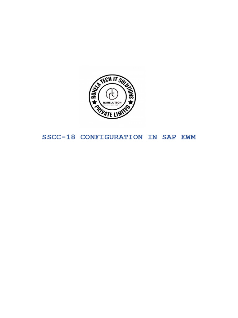 SSCC-18 Setup in SAP EWM | PDF | Logistics | Warehouse