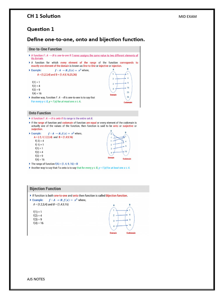 Toc - Mid 1 - CH 1 - Ajs Notes | PDF | Function (Mathematics ...