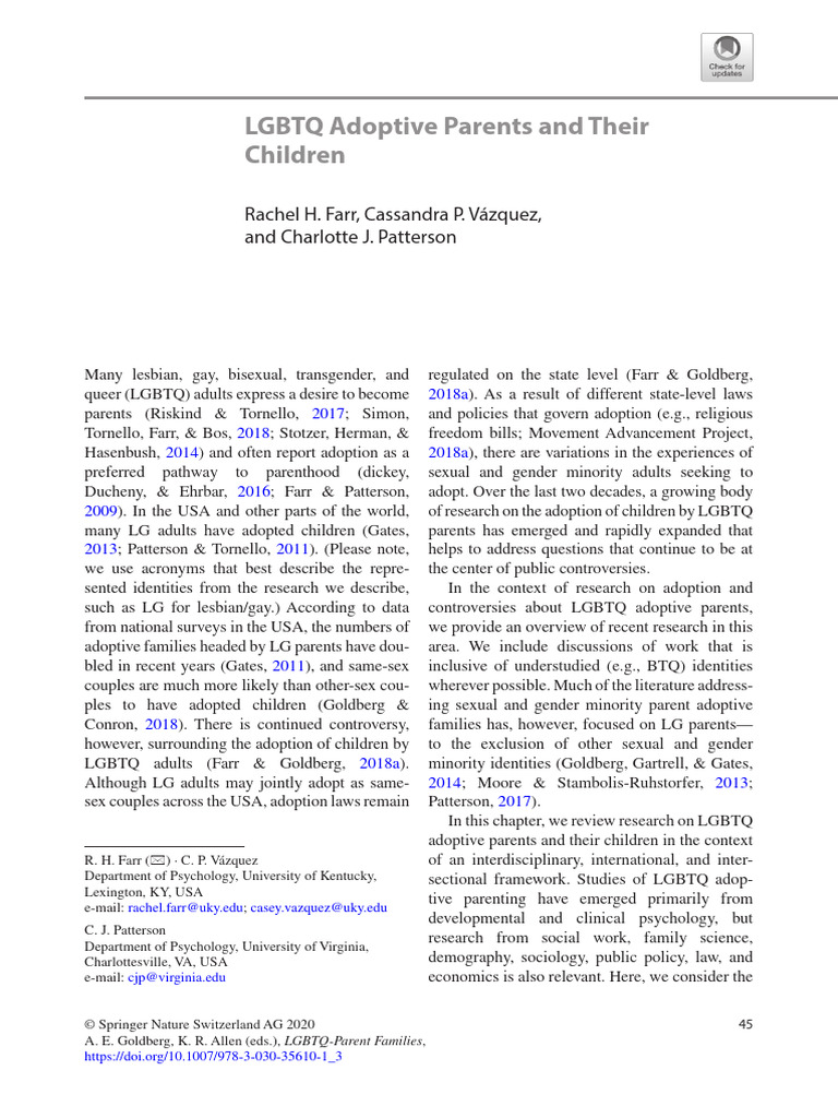LGBTQ Adoptive Parents and Children | PDF | Adoption | Heterosexuality