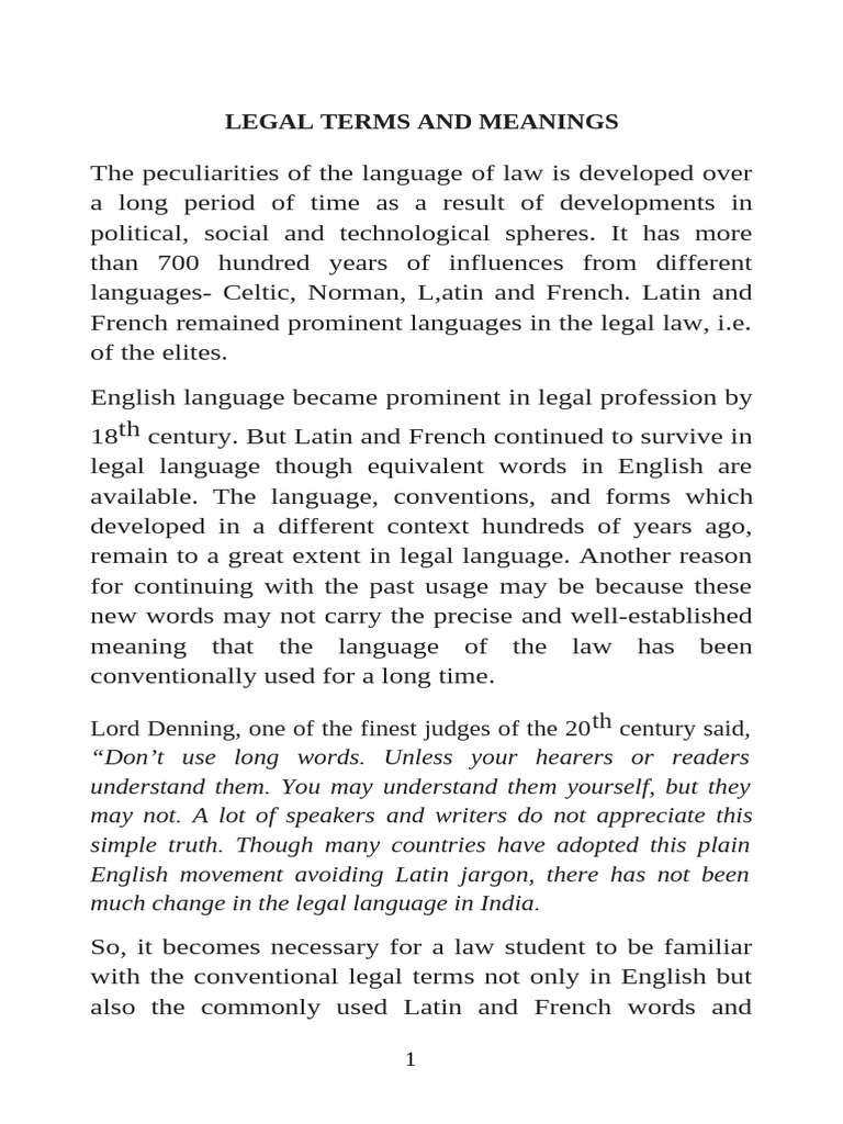 Legal Terms and Latin Maxims Explained | PDF | English Language ...