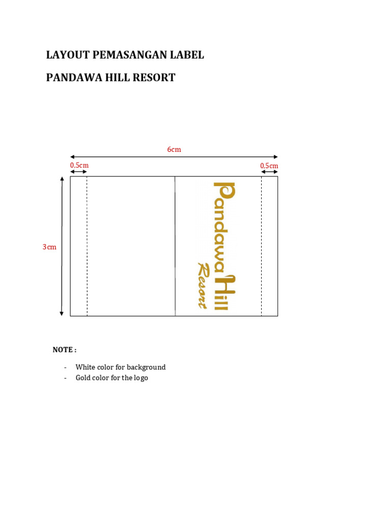 Revisi Layout Pemasangan Label Satin Pandawa Hill Resort | PDF