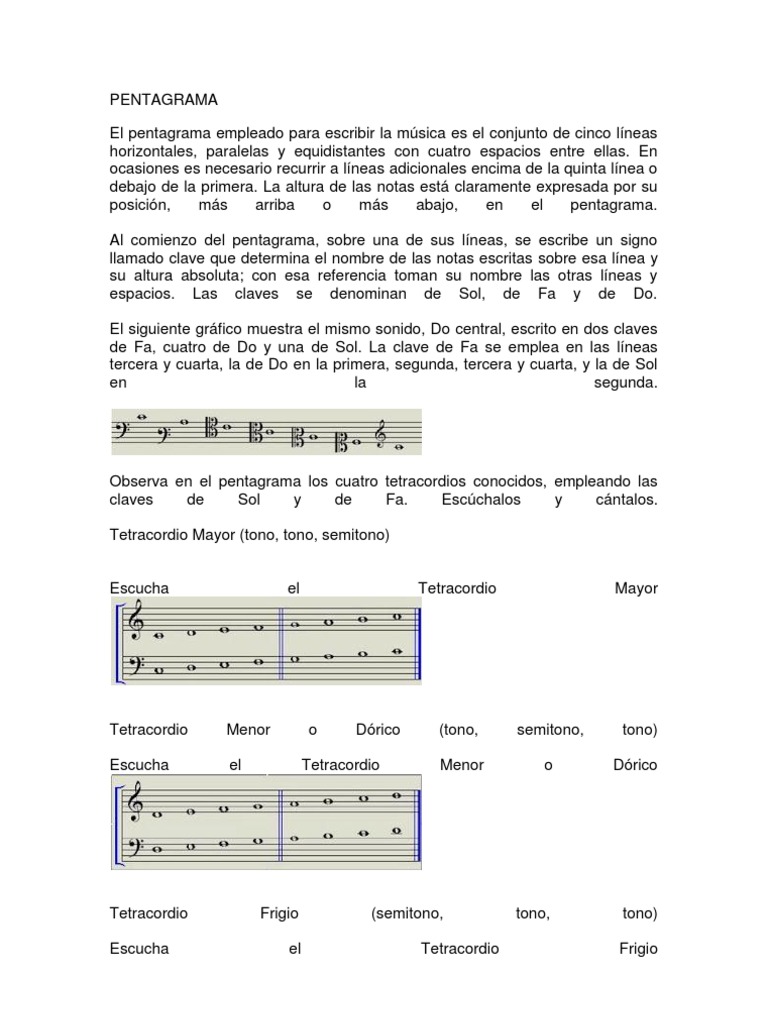 Claves y Notas en el Pentagrama | PDF | Clave | Ritmo y medidor