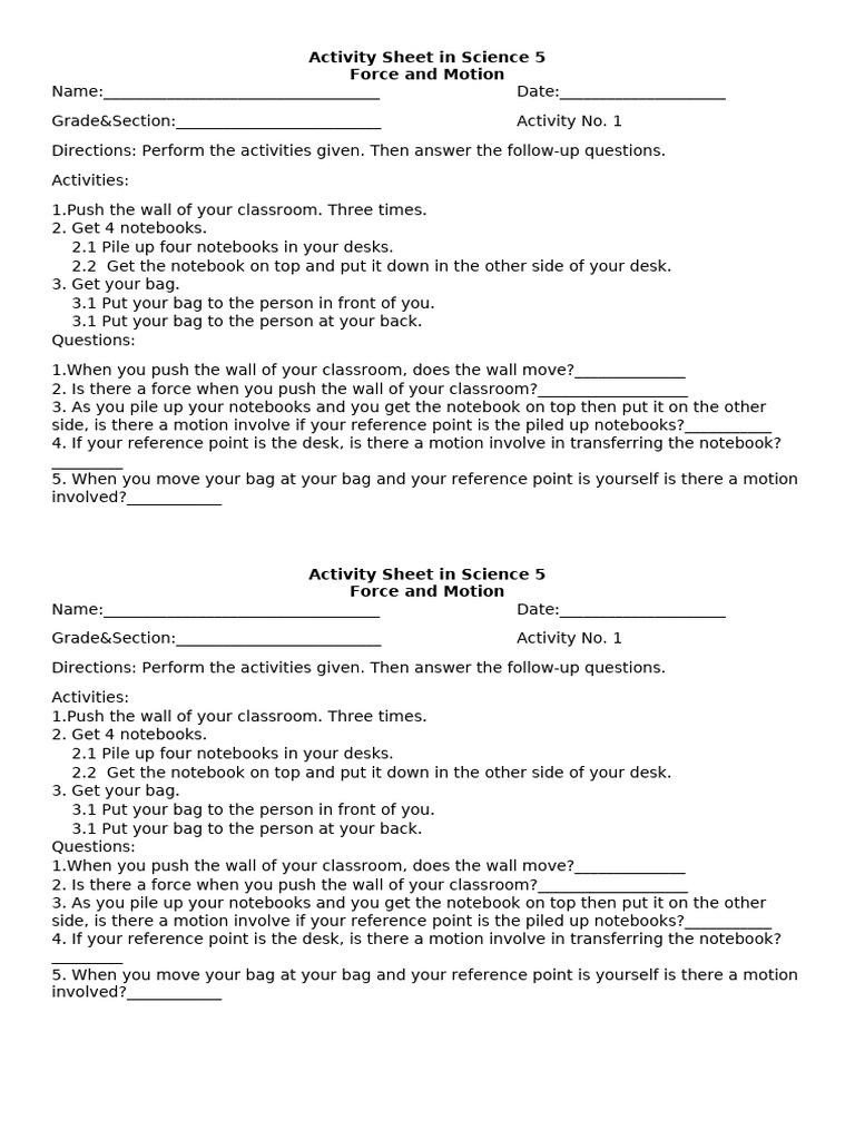 Activity1 Motion | PDF