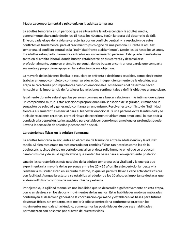 Trabajo Escrito Psic. Adultez y Analisis | PDF | Adultos | Amor