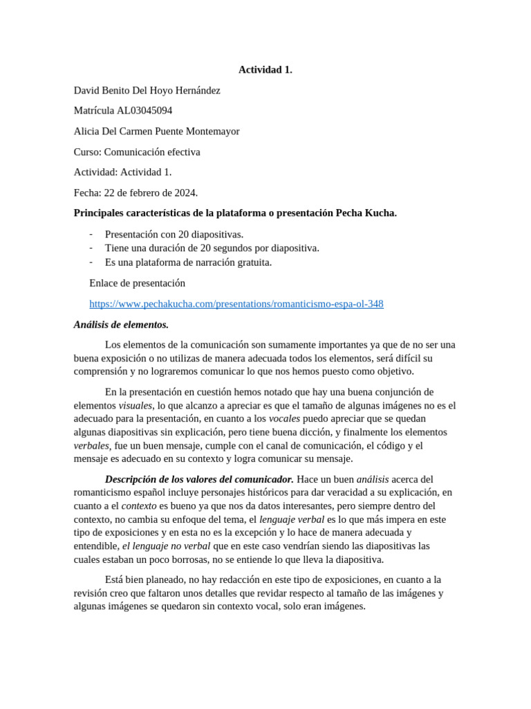 Actividad 1 Comunicacion Efectiva. | PDF