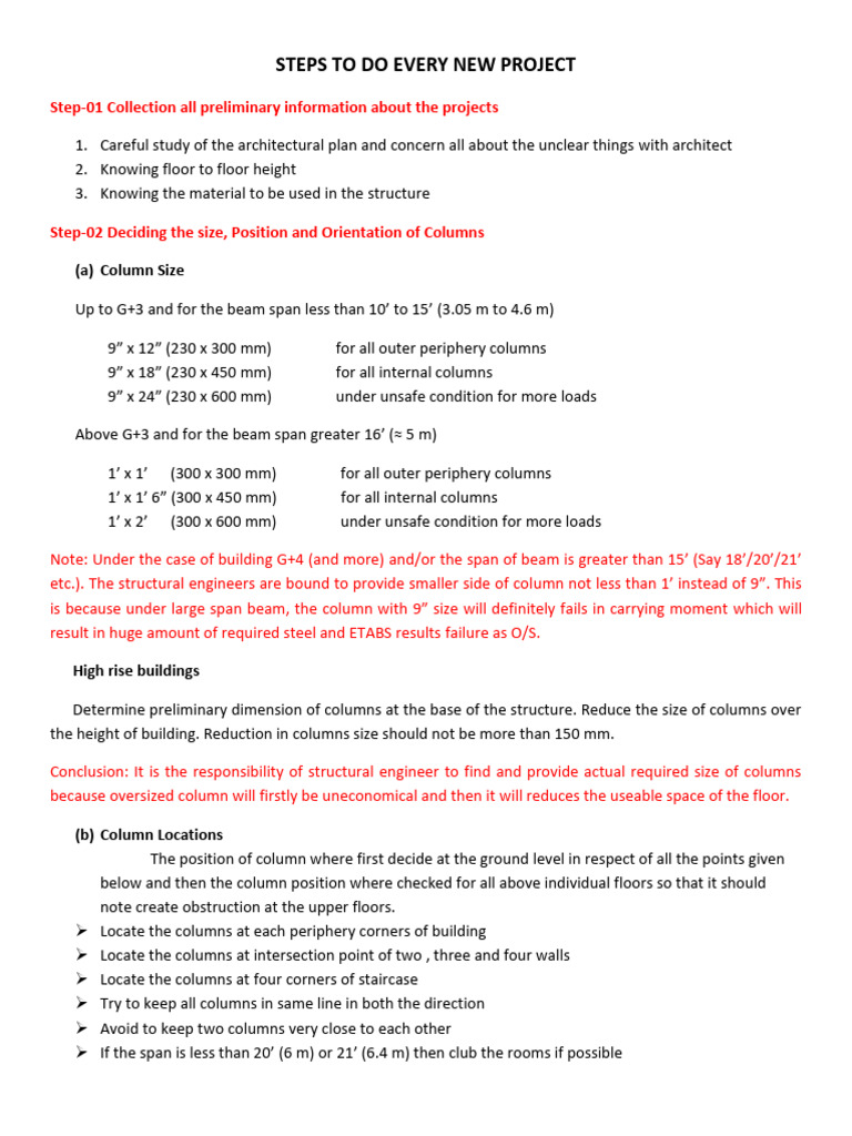 Project Planning: Structural Column Guidelines | PDF | Beam (Structure ...